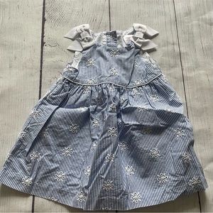 Gymboree Island Hopper Blue Striped Dress Size 6-12 months